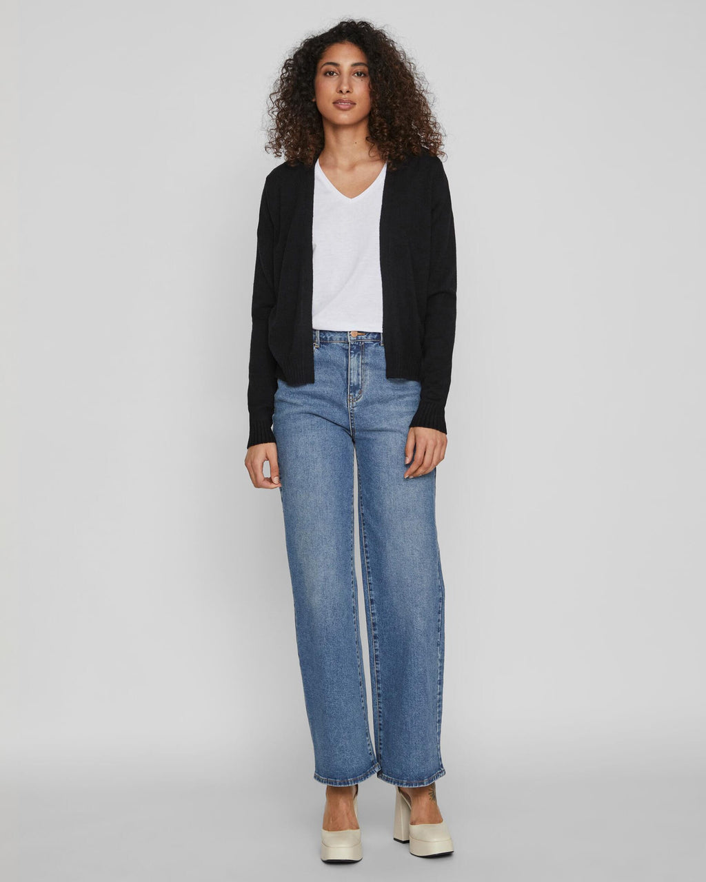 VILA Cardigan Ril Short L/S Knit Cardigan - Black