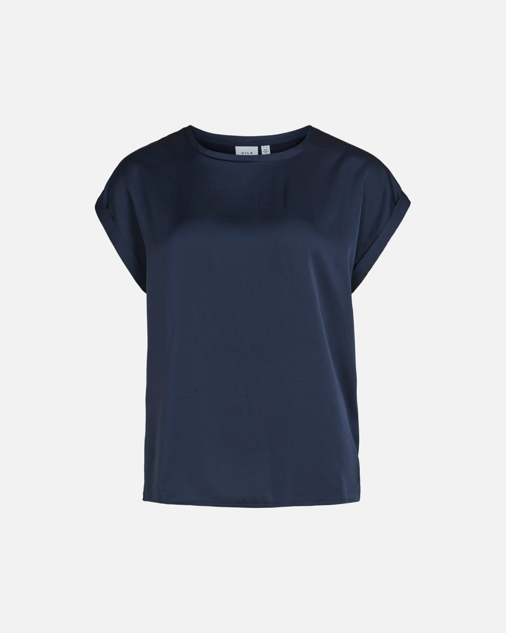 VILA Topp Ellette S/S Satin  - Navy Blazer