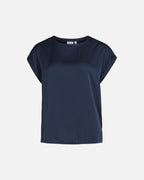 VILA Topp Ellette S/S Satin  - Navy Blazer