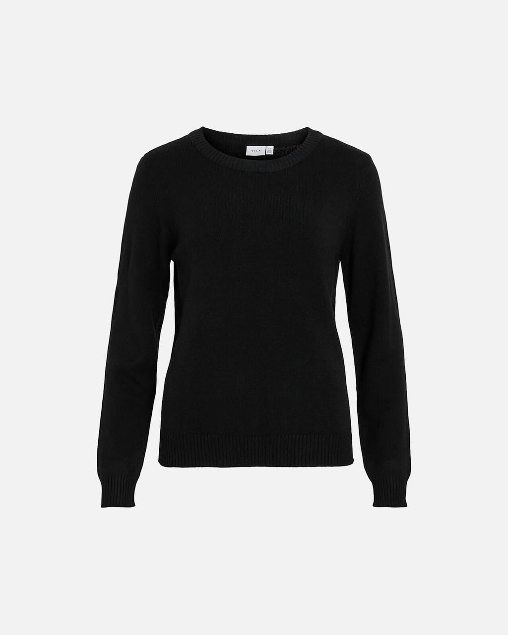 VILA Genser Ril O-neck L/S - Black