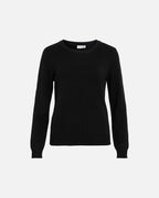 VILA Genser Ril O-neck L/S - Black
