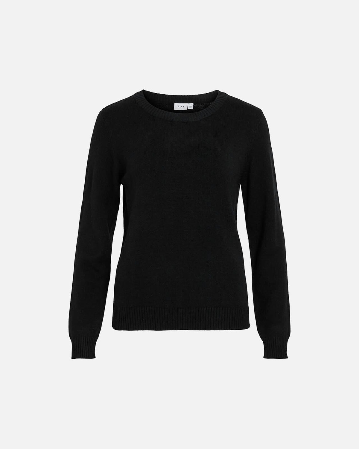 VILA Genser Ril O-neck L/S - Black
