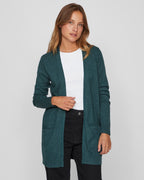 VILA Cardigan Ril Open L/S - Ponderosa Melange