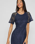 VILA Maxikjole Femma S/S Lace Dress - Navy Blazer