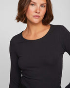 VILA Topp Nora L/S O-neck- Black Beauty