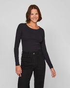 VILA Topp Nora L/S O-neck- Black Beauty