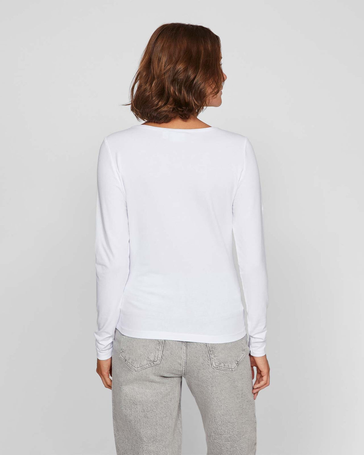 VILA Topp Nora L/S O-neck- Bright White