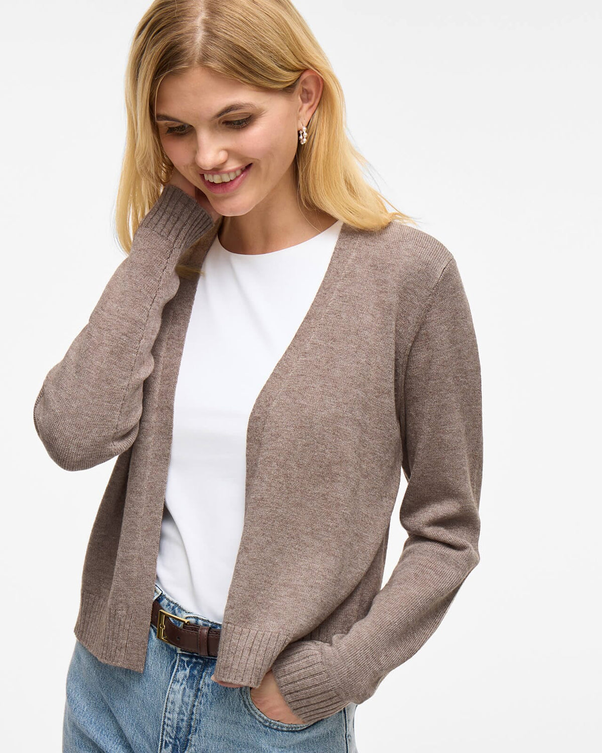 Vila Cardigan Ril Short L/S Cardigan - Falcon/ Melange