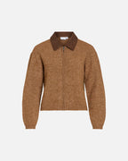 VILA Strikket Cardigan Cipa L/S Collar Knit - Nuthatch Melange