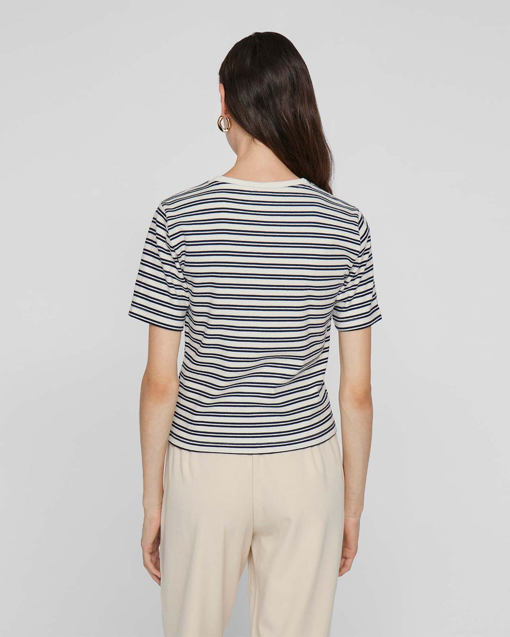 VILA T-skjorte Sola S/S T-shirt - Navy Blazer/ Snow White