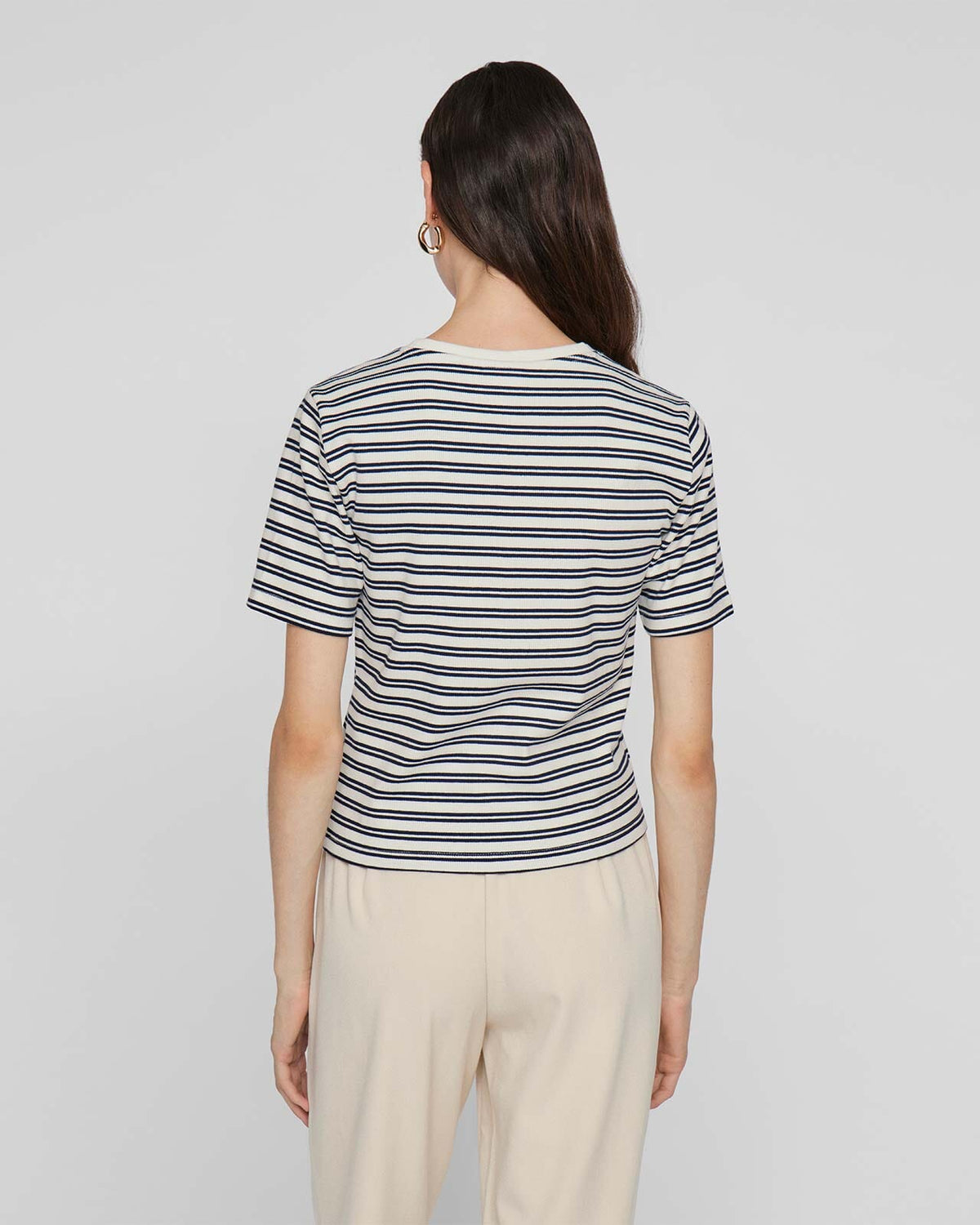 VILA T-skjorte Sola S/S T-shirt - Navy Blazer/ Snow White