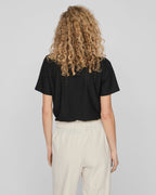 VILA Topp Lisa S/S O-neck - Black Beauty