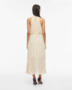 VILA Midikjole Micada Halterneck Ancle - Birch/ Black Dots