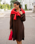 FLOYD Skjortekjole Lilo Uni - Dark Brown