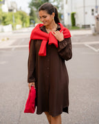 FLOYD Skjortekjole Lilo Uni - Dark Brown