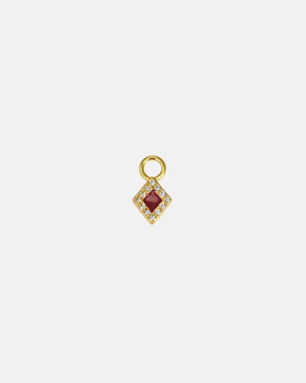 Emilia By Bon Dep Anheng Diamonds Enamel Charm - Gold/ Red Enamel