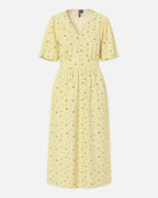 PIECES Midikjole Tala SS Midi Dress - French Vanilla/ Flower