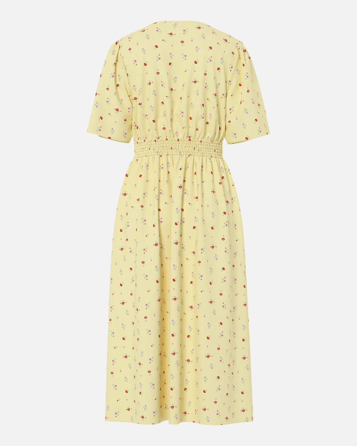PIECES Midikjole Tala SS Midi Dress - French Vanilla/ Flower