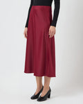 Y.A.S Satengskjørt Pella HW Midi Skirt - Tibetan Red