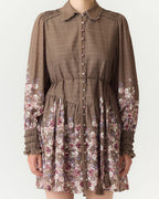 Y.A.S Skjortekjole Somellu LS Shirt - Timber Wolf/ Somellu print