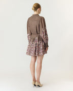 Y.A.S Skjortekjole Somellu LS Shirt - Timber Wolf/ Somellu print
