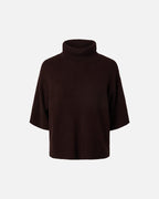 Y.A.S Strikket Topp Emila Ull 2/4 Wool Knit - Coffee Bean