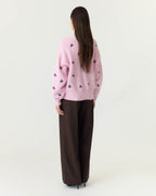 Y.A.S Strikket Cardigan Fleur LS Knit - Nosegay/ Fig flower