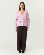 Y.A.S Strikket Cardigan Fleur LS Knit - Nosegay/ Fig flower