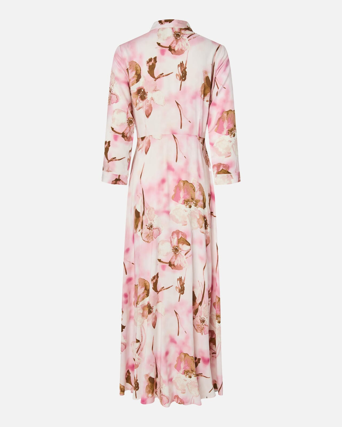 Y.A.S Maxikjole Savanna Long Shirt Dress - Pink Lady Pella flower