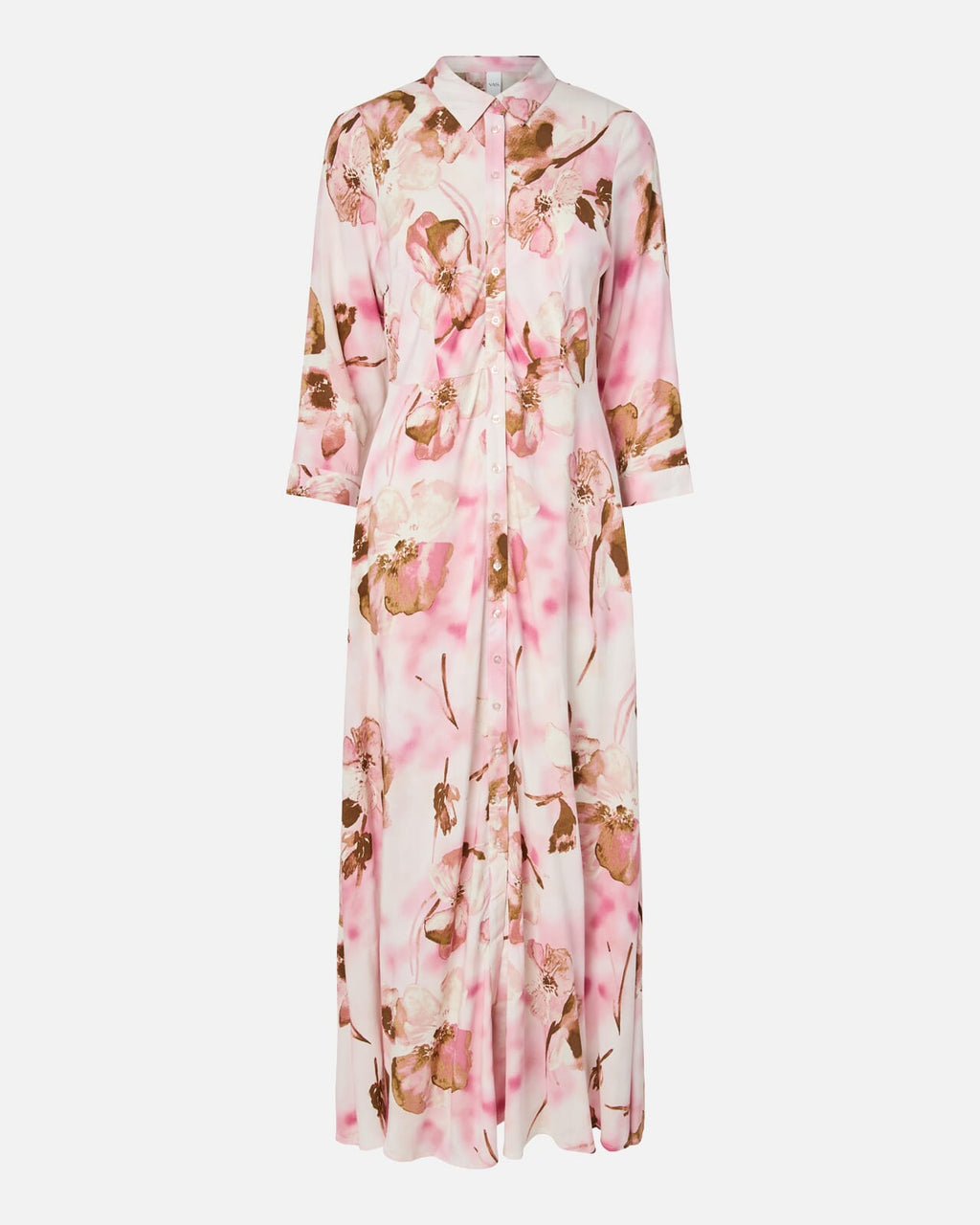 Y.A.S Maxikjole Savanna Long Shirt Dress - Pink Lady Pella flower