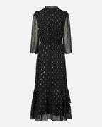 Y.A.S Maxikjole Mena 3/4 Long - Black W. SILVER DOTS
