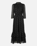 Y.A.S Maxikjole Mena 3/4 Long - Black W. SILVER DOTS