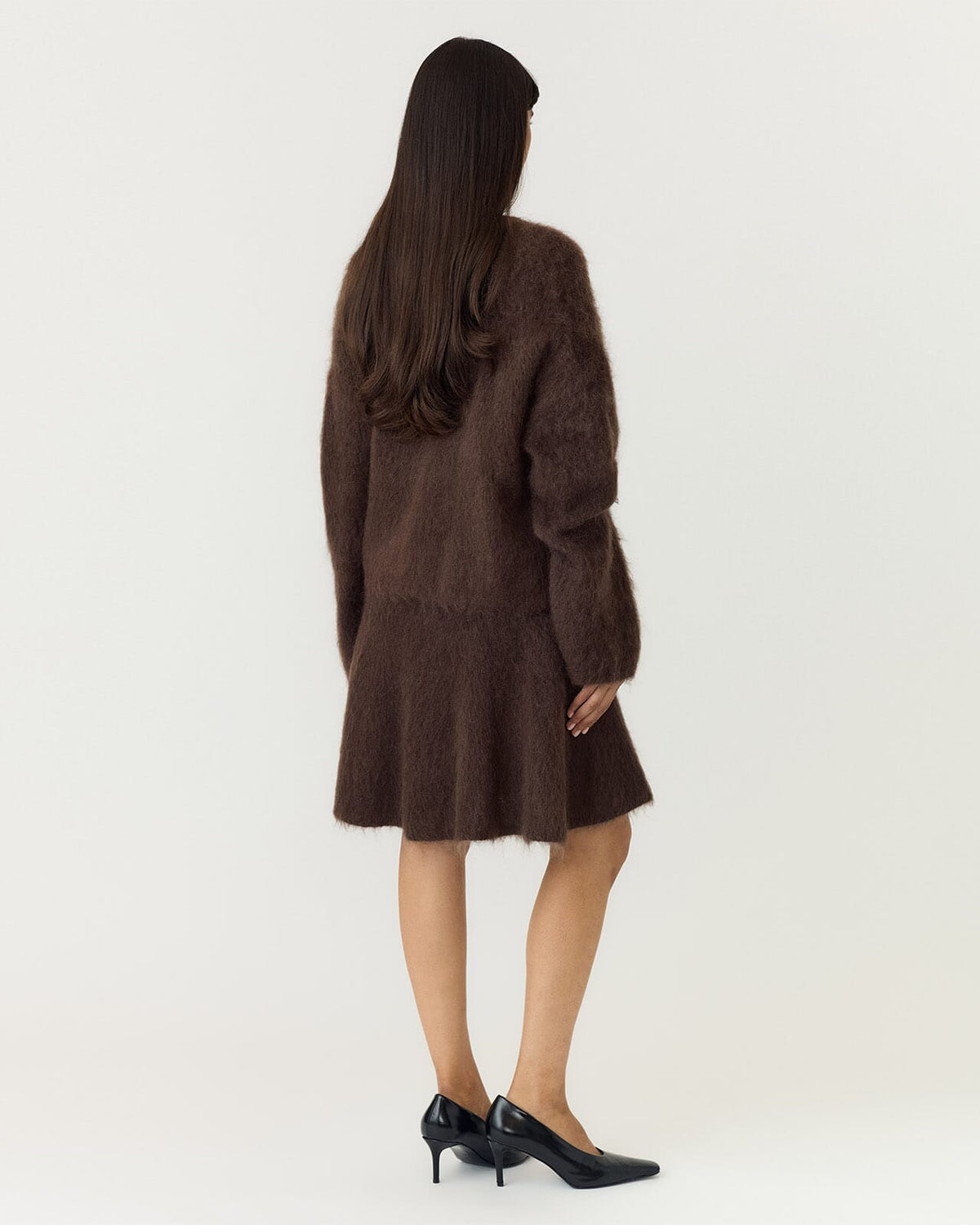 Y.A.S Skjørt Tilde Ullmiks HW Mohair Blend - Molé Melange