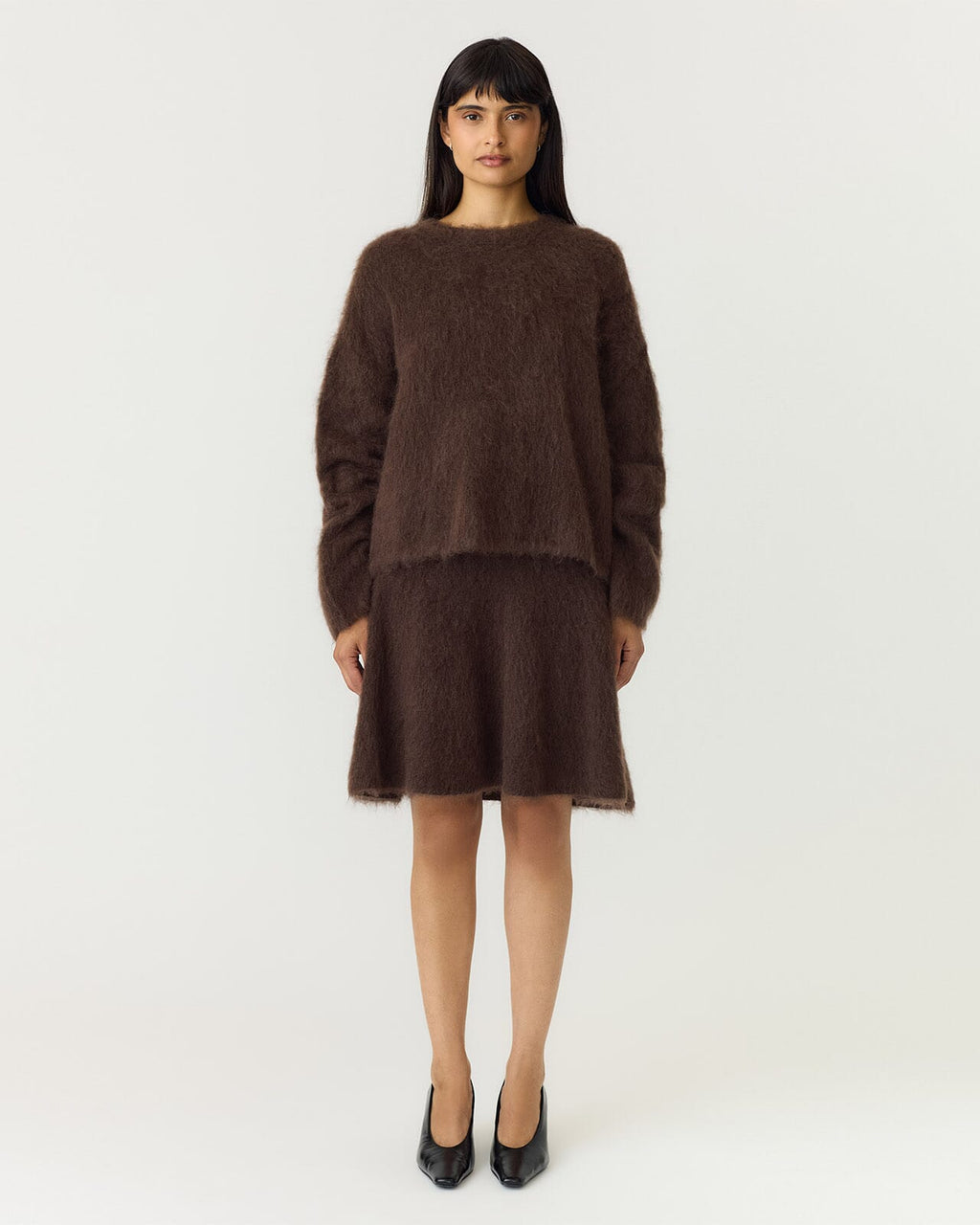 Y.A.S Skjørt Tilde Ullmiks HW Mohair Blend - Molé Melange