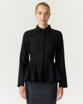 Y.A.S Skjorte Pepa LS Peplum - Black