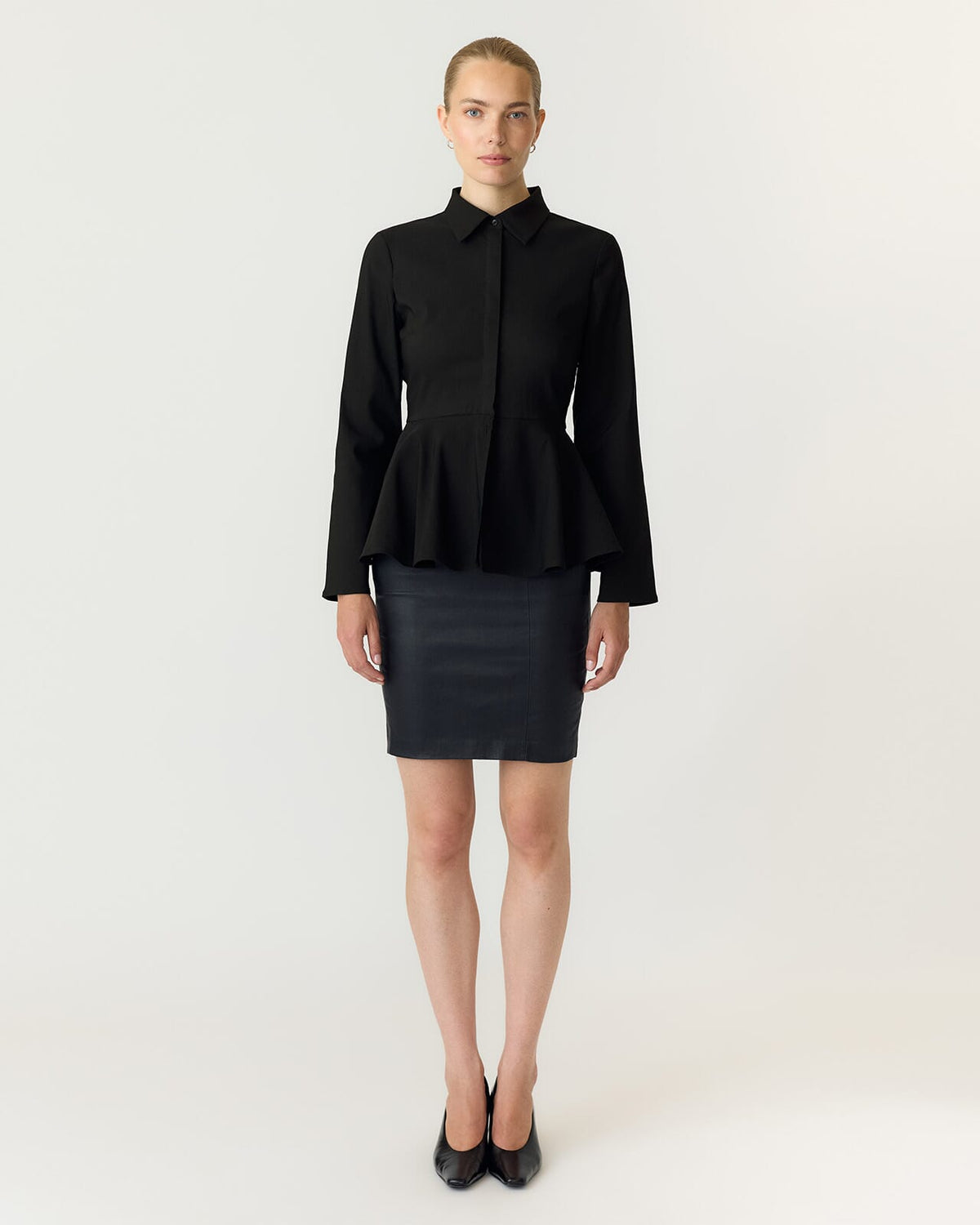 Y.A.S Skjorte Pepa LS Peplum - Black