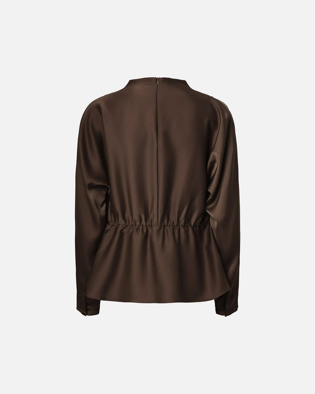 Y.A.S Bluse Pella LS Funnel Neck - Chocolate Brown