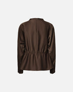 Y.A.S Bluse Pella LS Funnel Neck - Chocolate Brown