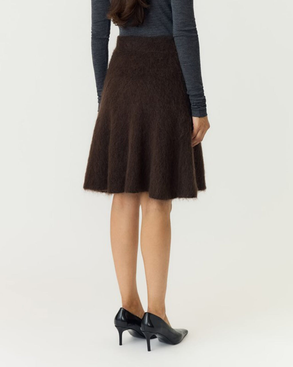 Y.A.S Skjørt Tilde Ullmiks HW Mohair Blend - Molé Melange
