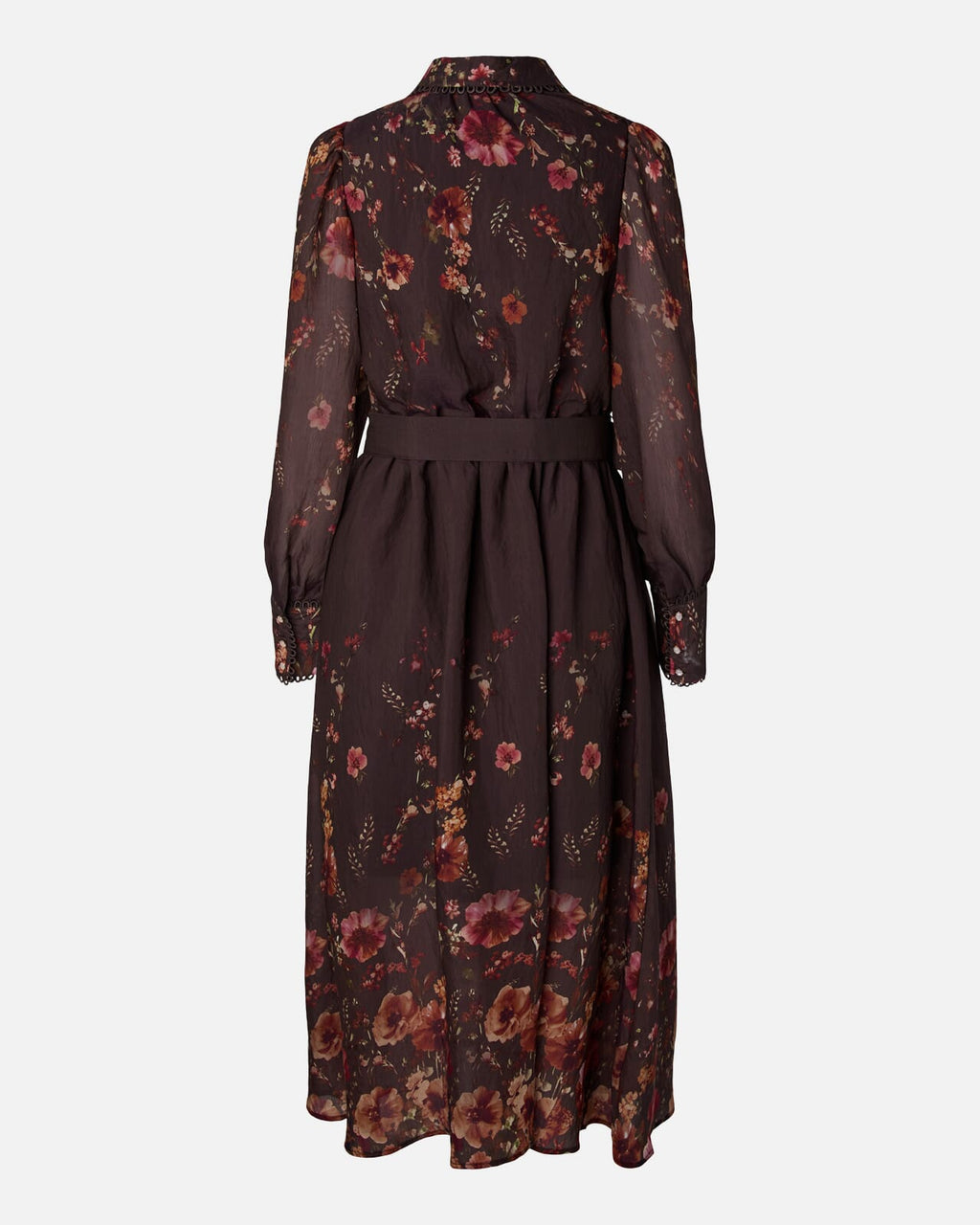 Y.A.S Midikjole Romantica LS Long - Chicory Coffee/ Romantica AOP
