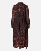Y.A.S Midikjole Romantica LS Long - Chicory Coffee/ Romantica AOP