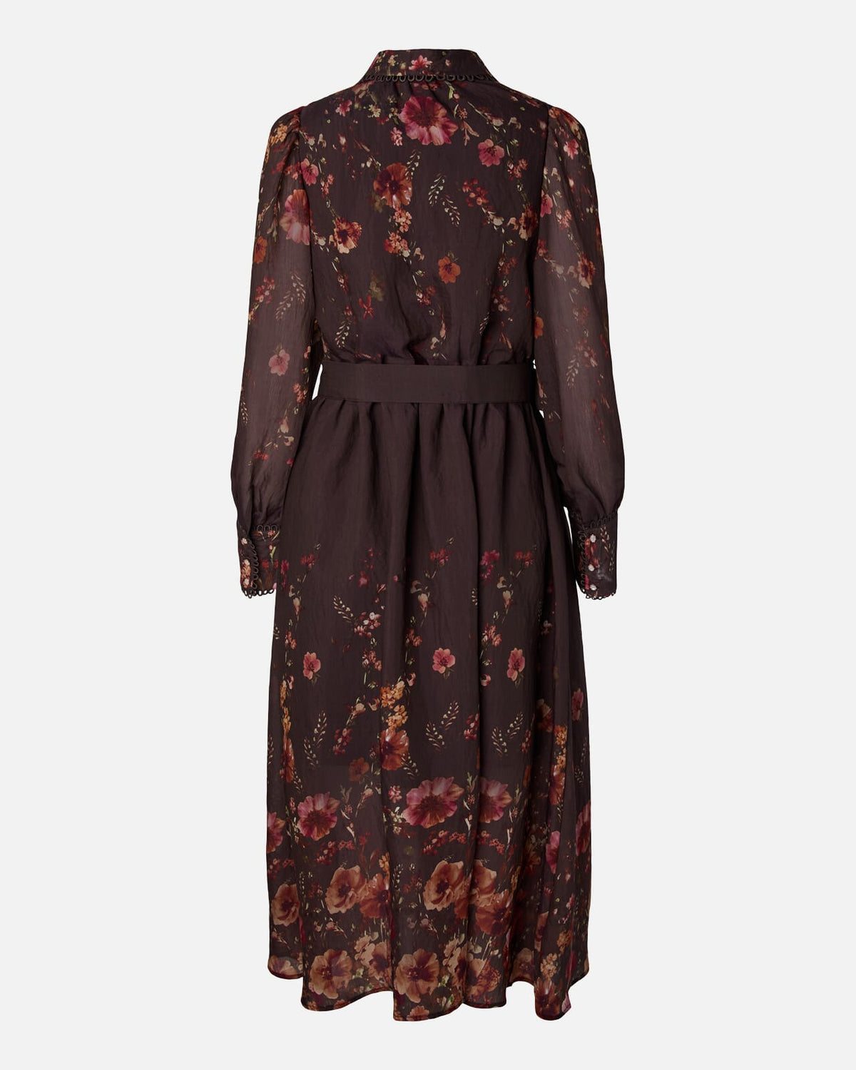 Y.A.S Midikjole Romantica LS Long - Chicory Coffee/ Romantica AOP