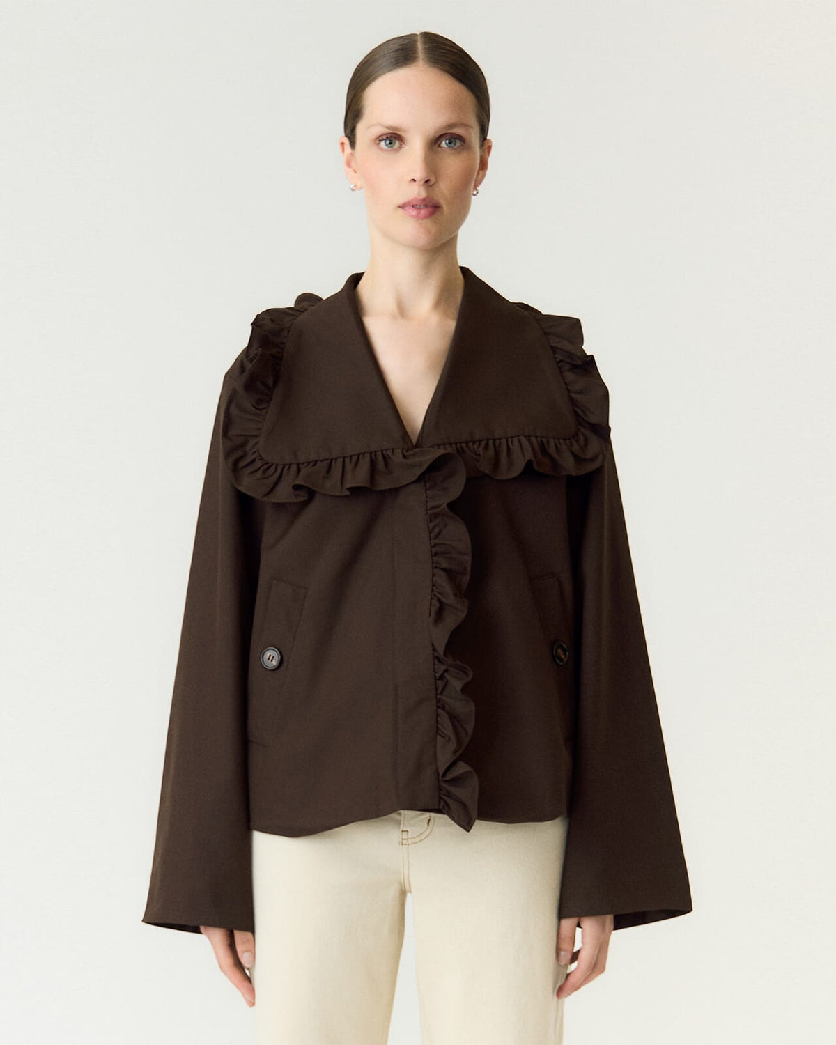 YAS Trenchcoat Elisa Short Trenchcoat - Coffee Bean