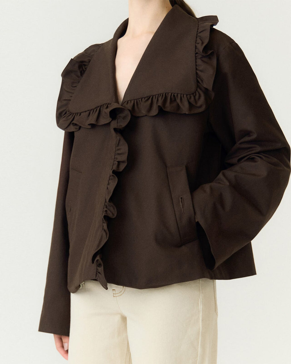 YAS Trenchcoat Elisa Short Trenchcoat - Coffee Bean