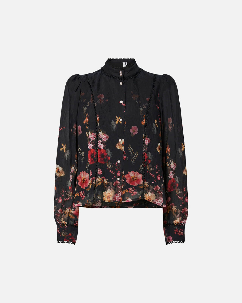 Y.A.S Skjorte Romantica LS - Black/ Romantica AOP