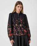 Y.A.S Skjorte Romantica LS - Black/ Romantica AOP