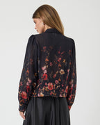 Y.A.S Skjorte Romantica LS - Black/ Romantica AOP