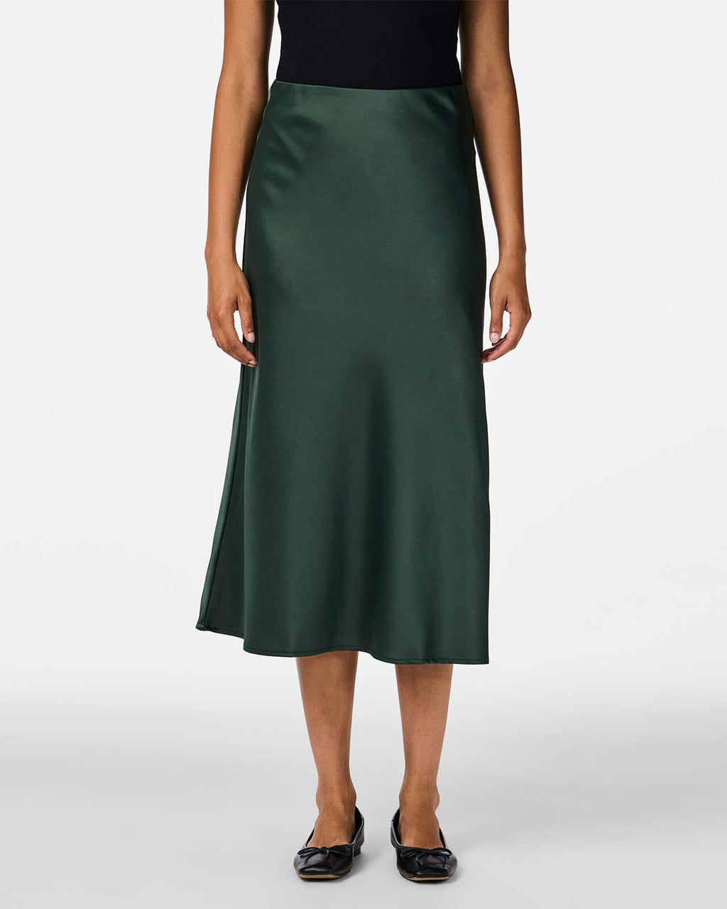 Y.A.S Satengskjørt Pella High Waist Midi - Sycamore