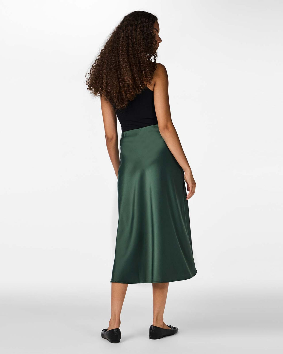 Y.A.S Satengskjørt Pella High Waist Midi - Sycamore