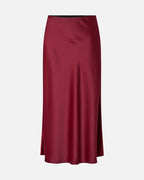 Y.A.S Satengskjørt Pella HW Midi Skirt - Tibetan Red